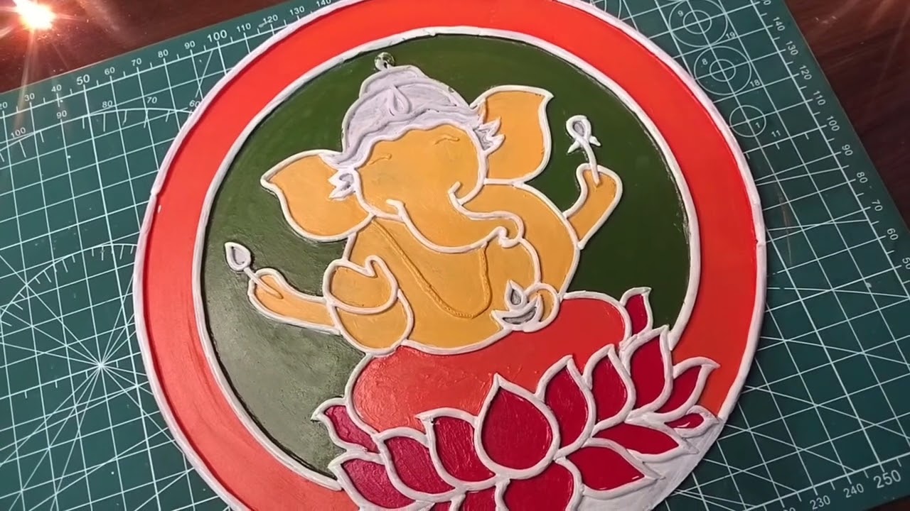 Cute ganesh ji lippan art #short