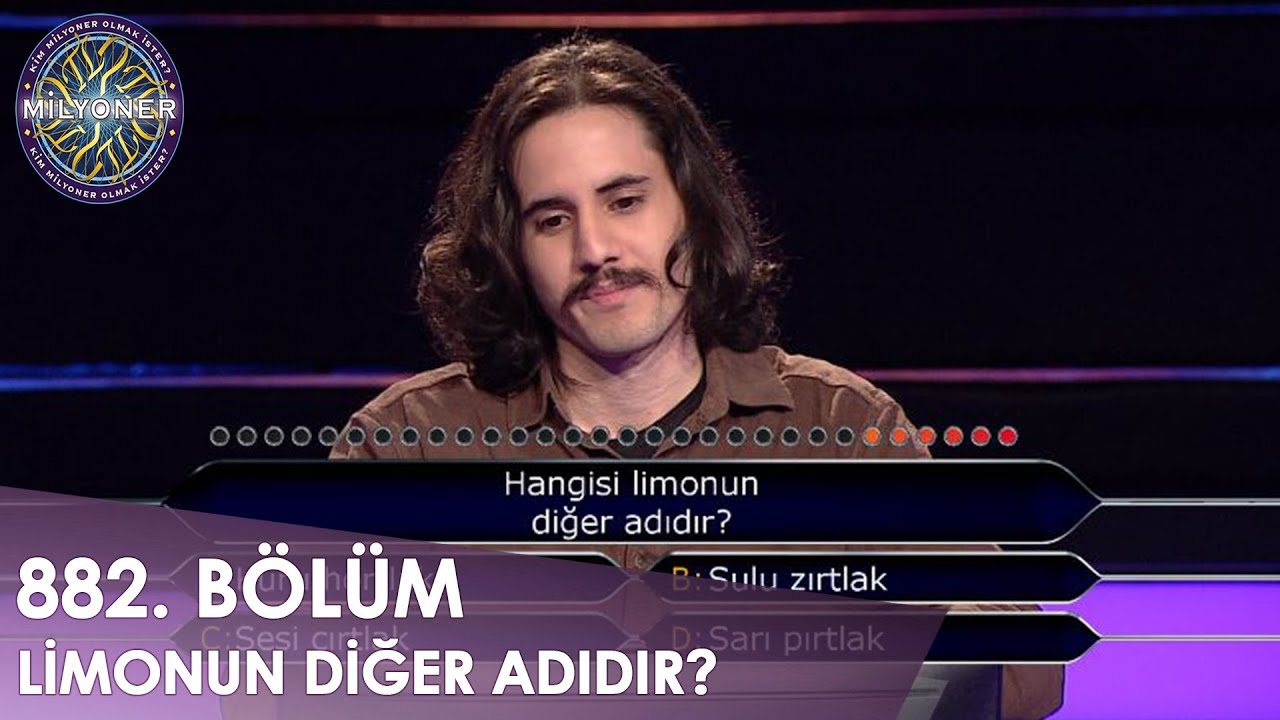 Hangisi limonun diğer adıdır? - Kim Milyoner Olmak İster? 882. B&ouml;l&uuml;m