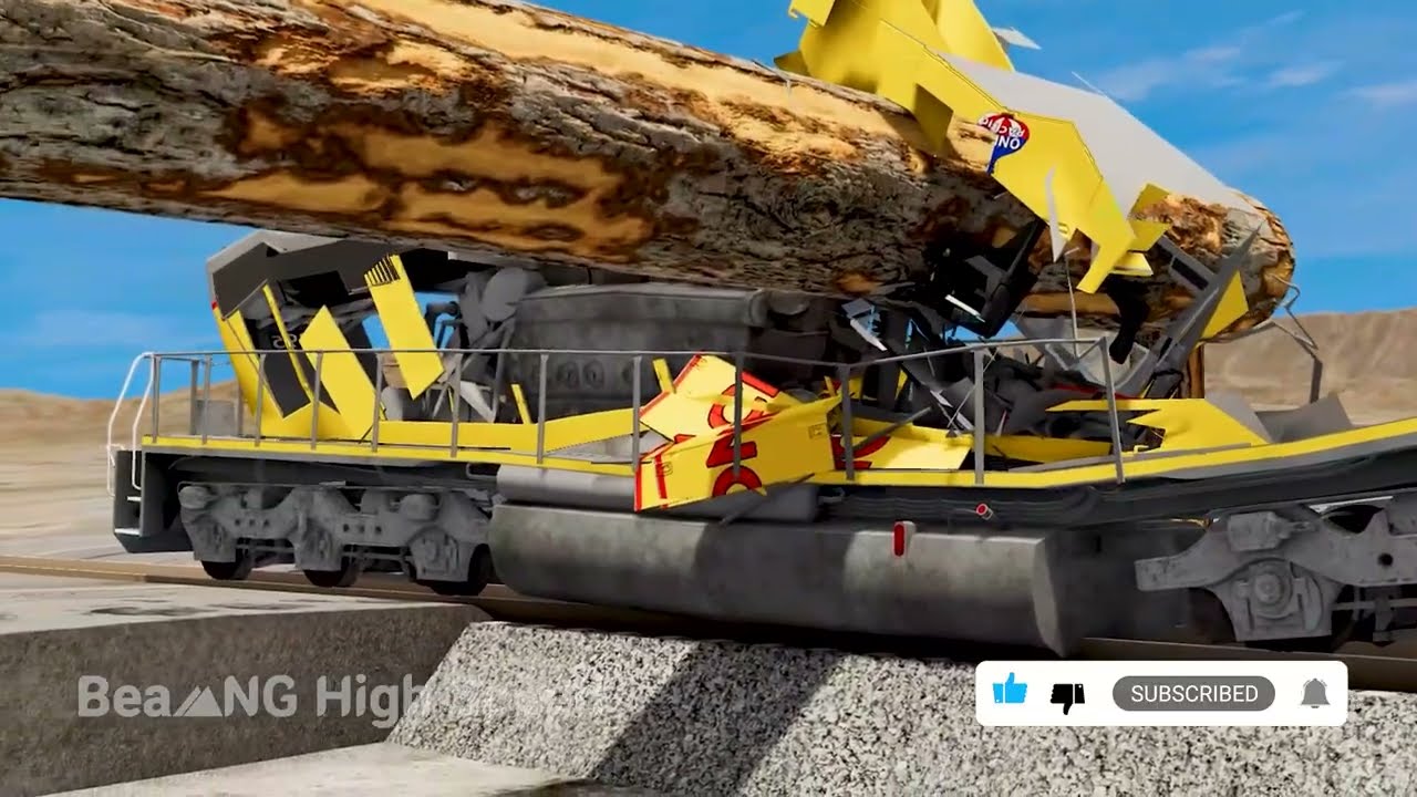 Trains vs Log Crashes #12 &ndash; BeamNG.drive | BeamNG High Speed