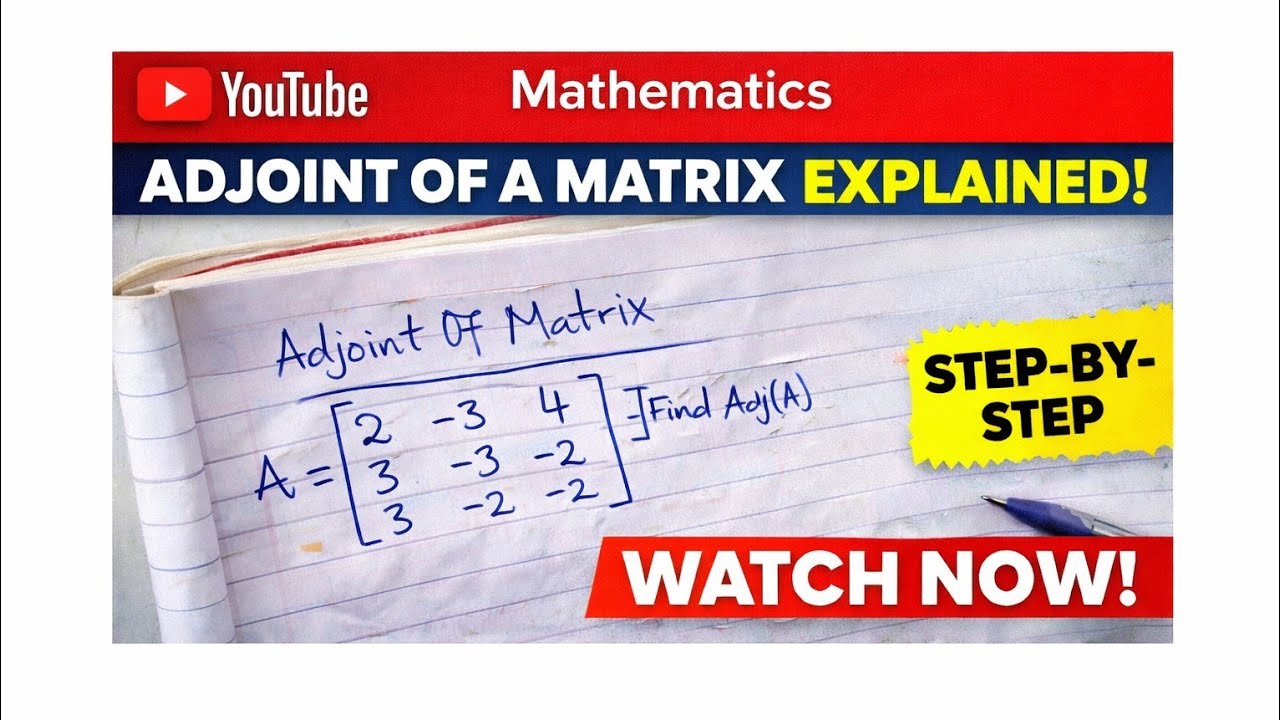 Adjoint of a Matrix in Minutes! (Step-by-Step Tutorial)