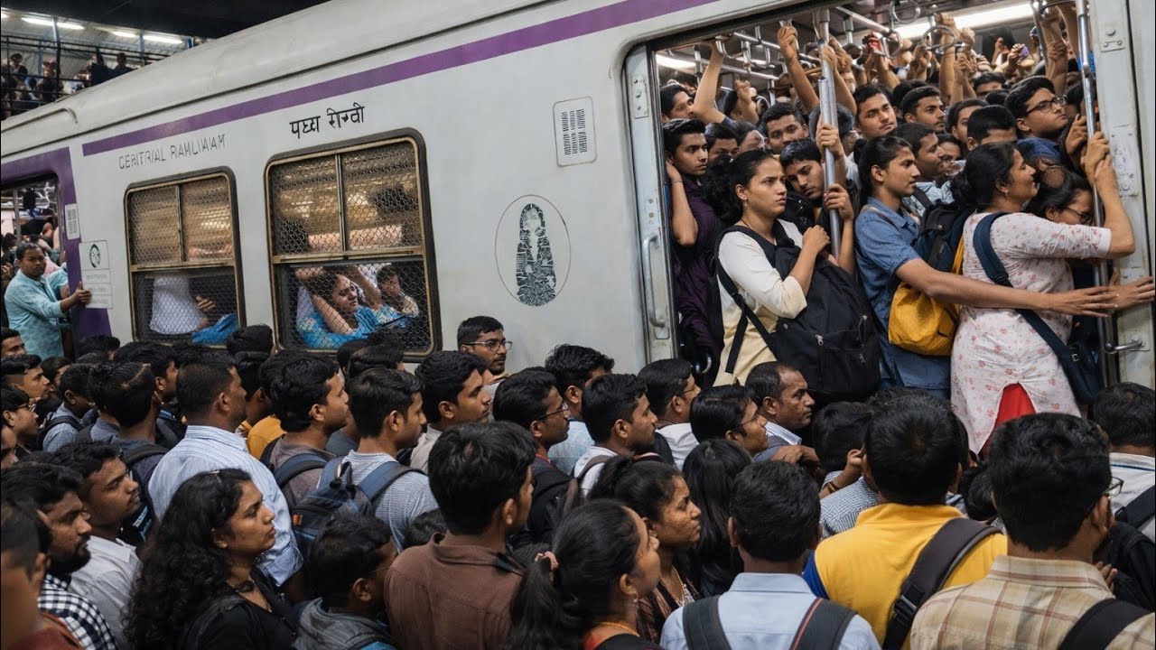 Unstoppable Crowd: Daily Rush in Mumbai Local Trains Shocks Commuters | Rush Pushing & Public Fights