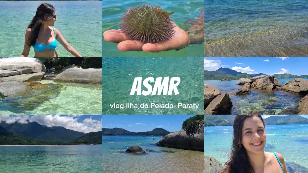 ASMR| VLOG ILHA DO PEL4DO- PARATY, RJ- 🏖☀️ sussurros, sons de boca e sons do mar 