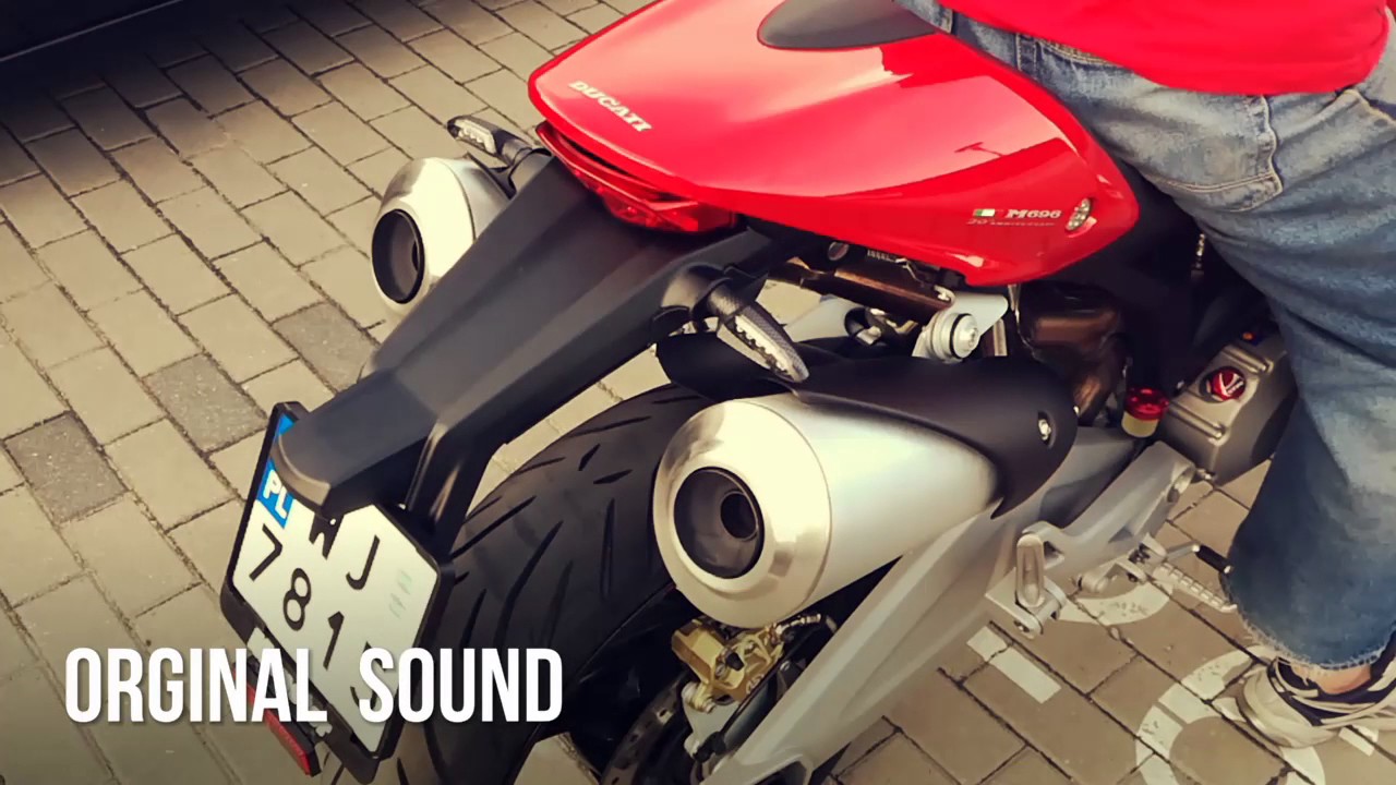 Ducati Monster 696 MIVV Suono exhaust comparison. дукати монстр 696 выпускной MIVV