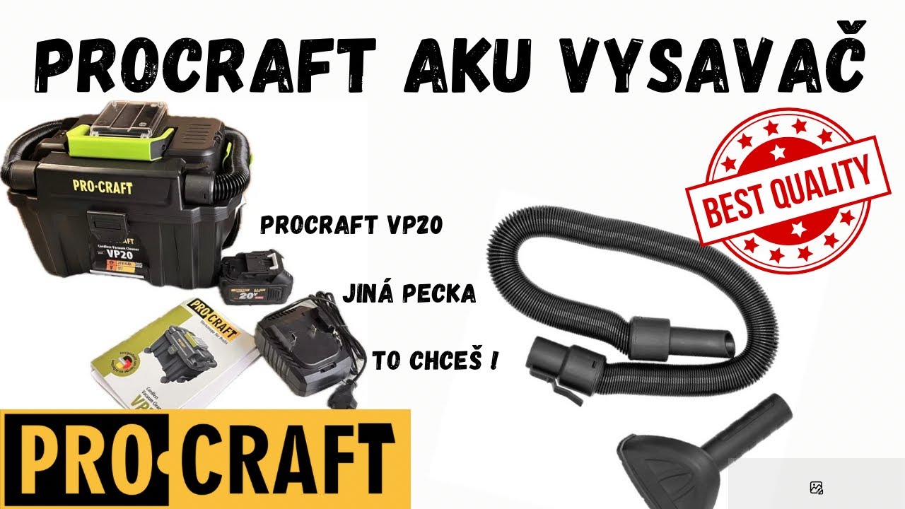 ProCraft | Aku-vysavač VP20 | Skladný a super výkonný pomocník