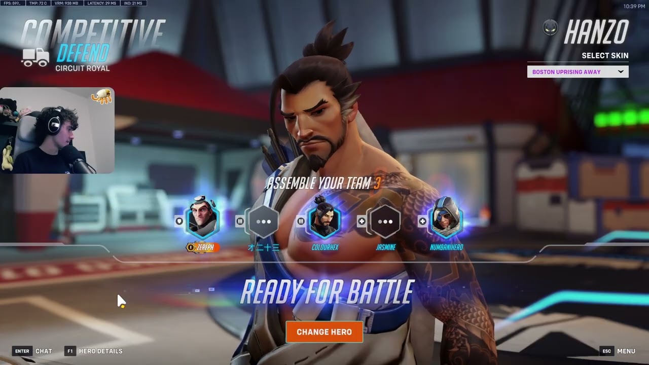 HANZO PERKS!  COLOURHEX HANZO OVERWATCH 2 SEASON 17 TOP 500 GAMEPLAY