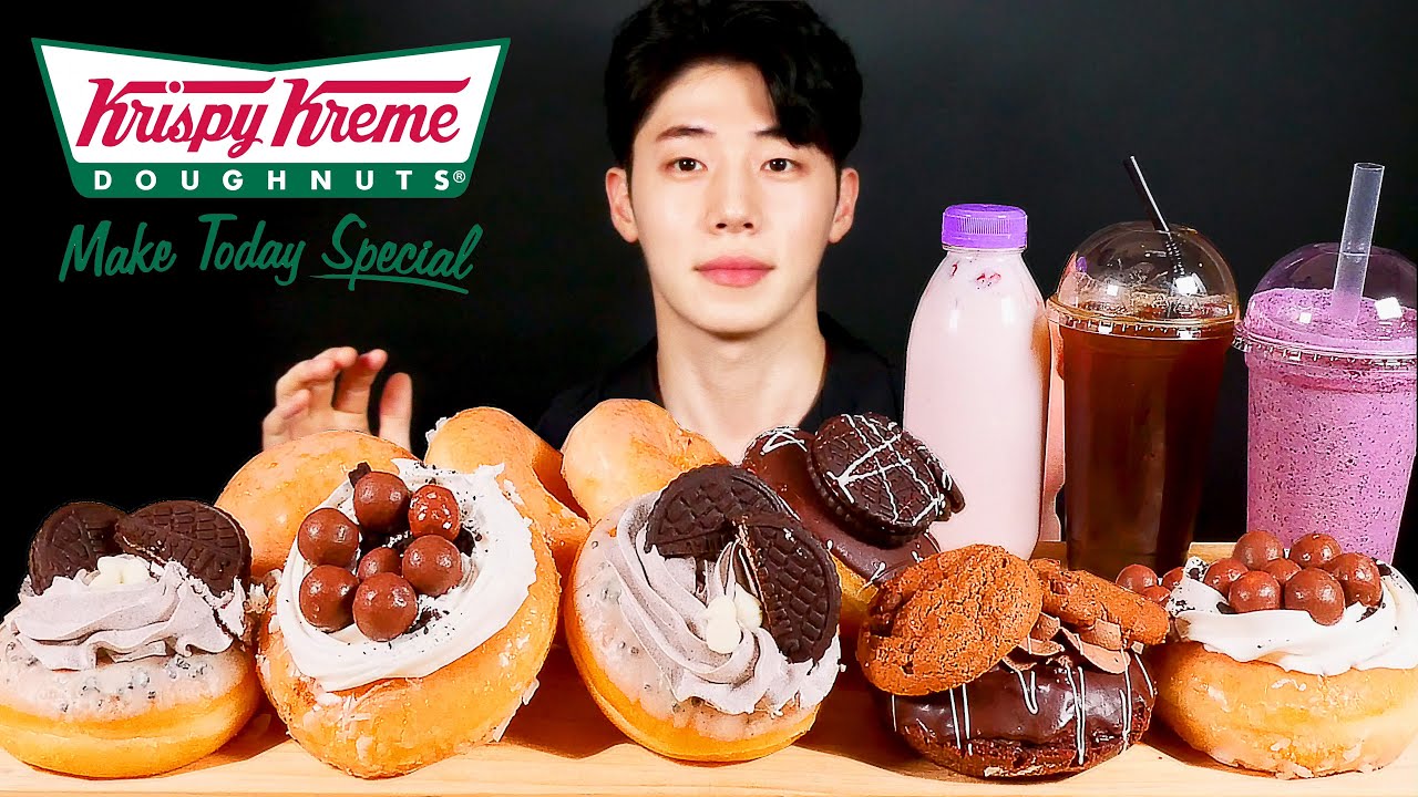 SUB)🍩Krispy Kreme Doughnuts MUKBANG EATINGSOUND ASMR EATINGSHOW AJEOC Original Glazed Doughnuts