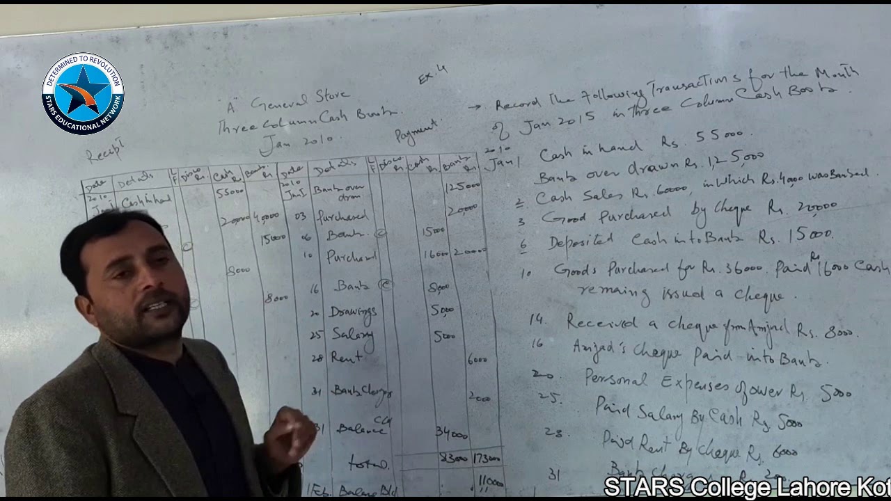 Lec#5, Exercise#4 | Cash Book | 1st Year Accounting