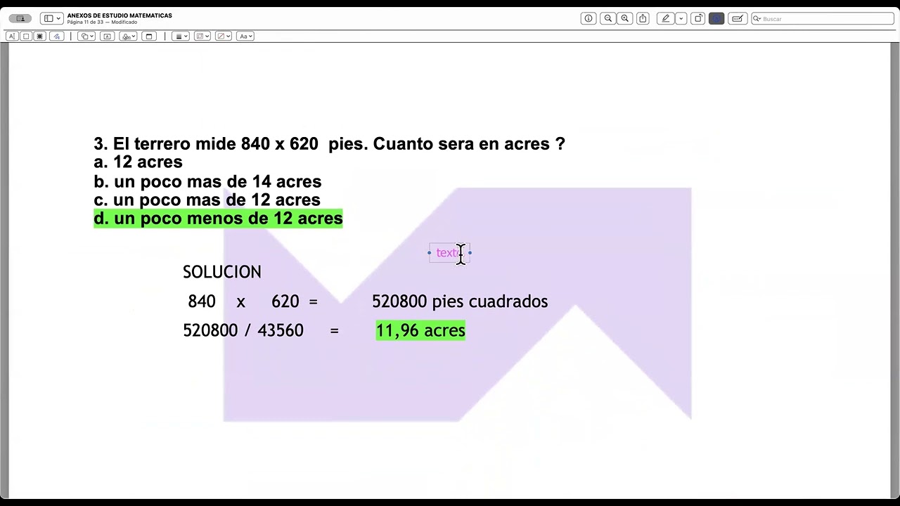 REPASO DE MATEMÁTICA - Examen de Agente Inmobiliario Florida