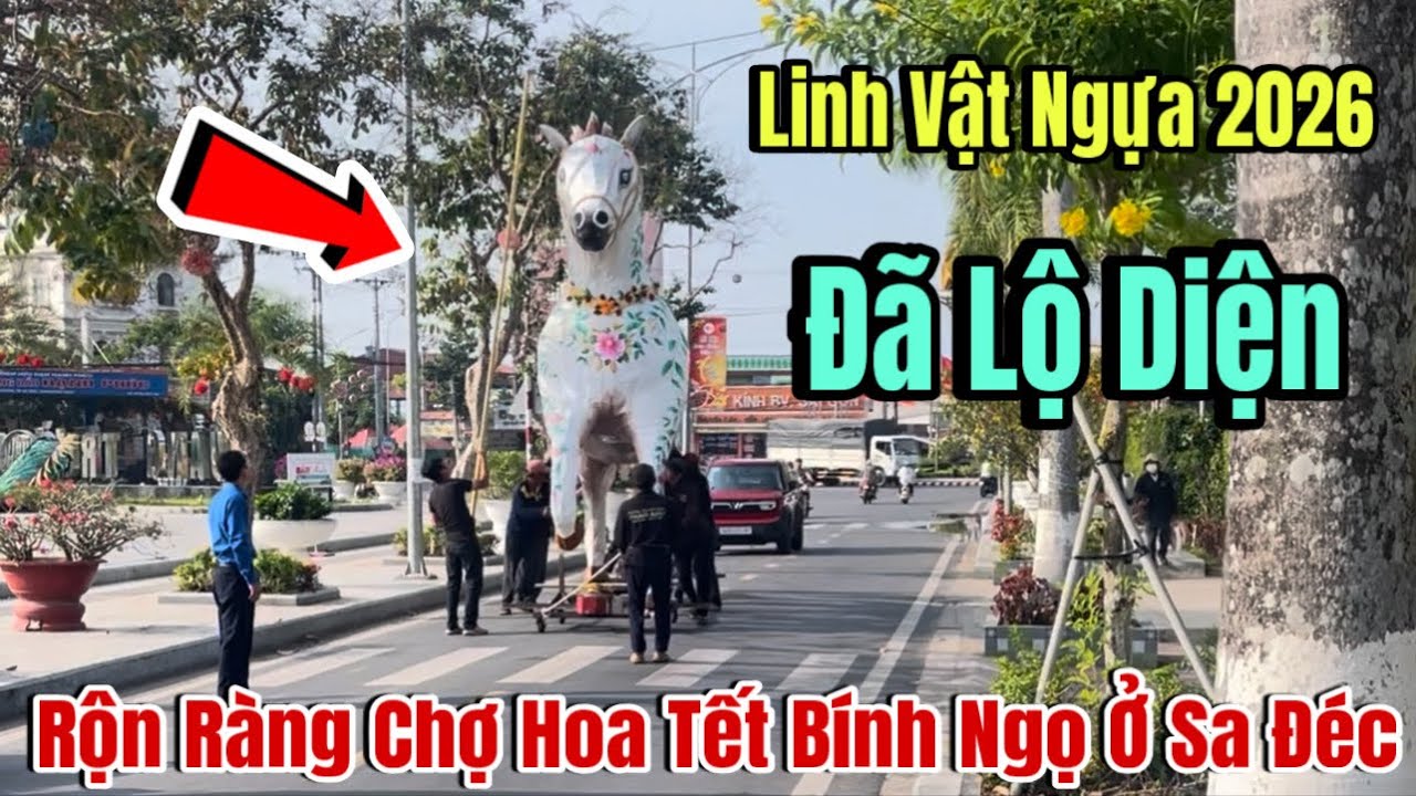 Bất Ngờ Linh Vật Ngựa Độc Đáo Ở Sa Đéc Lộ Diện Rồi.Rộn Ràng Chợ Hoa Xuân Sa Đéc Những Ngày Cận Tết