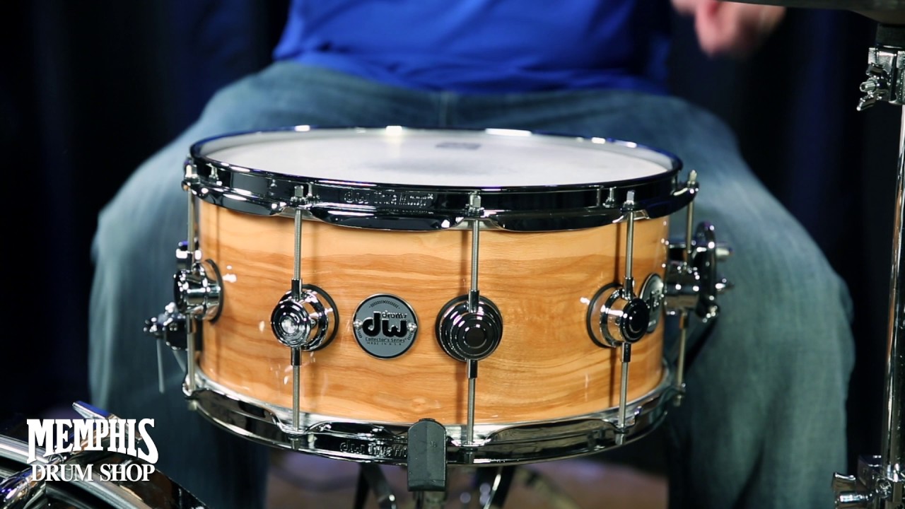 DW 14x6.5 Collector's Series Olive Ash Burl Maple Snare Drum