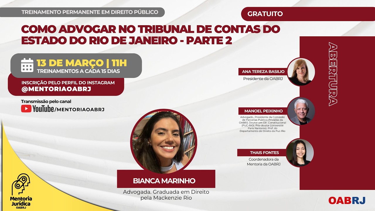 Como advogar no Tribunal de Contas do Estado do Rio de Janeiro - parte 2 - 13/03 - 11H