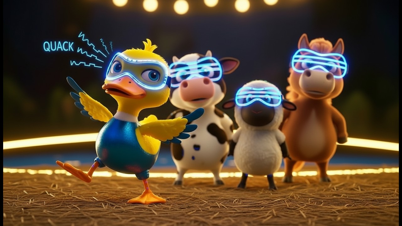 Robot Animal Dance Party! 🐑🐄🦆🐎 Kids Song with Funky Beats!