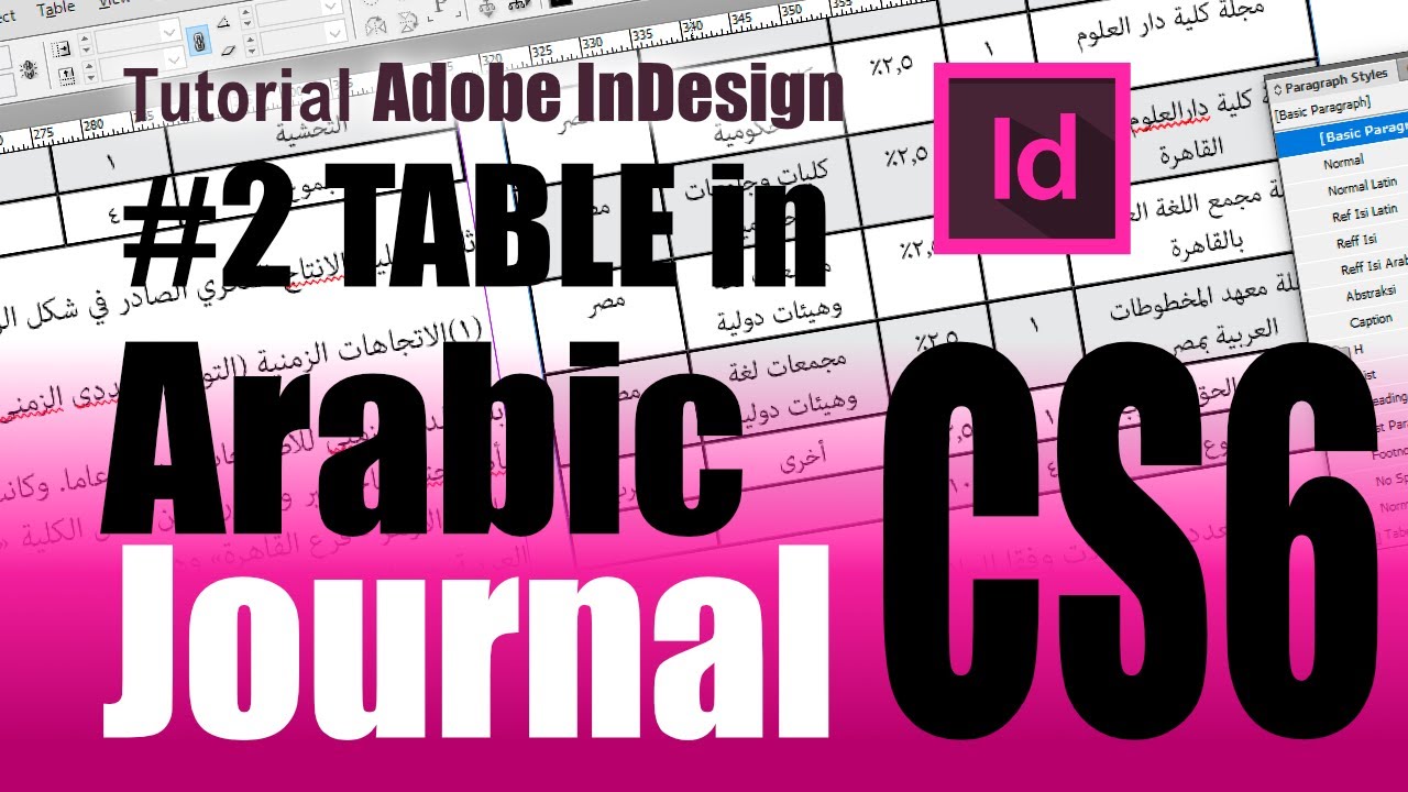 Tutorial InDesign #2: Atur Table dan Reference Styles Huruf Arab | InDesign CS6
