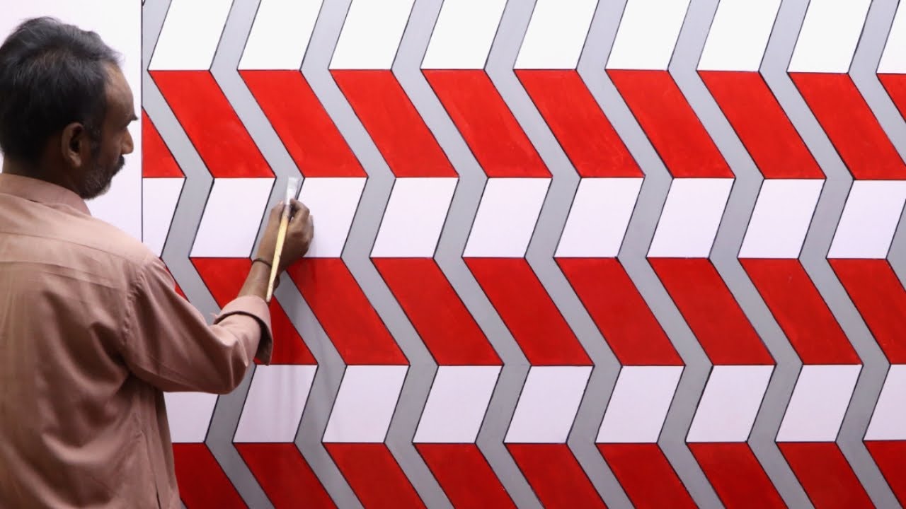 optical illusion 3d wall design | 3d wall painting | wall art painting decoration | interior design
