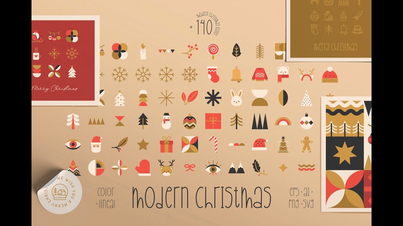 Cute Christmas Vector Icons Stock Graphics Download