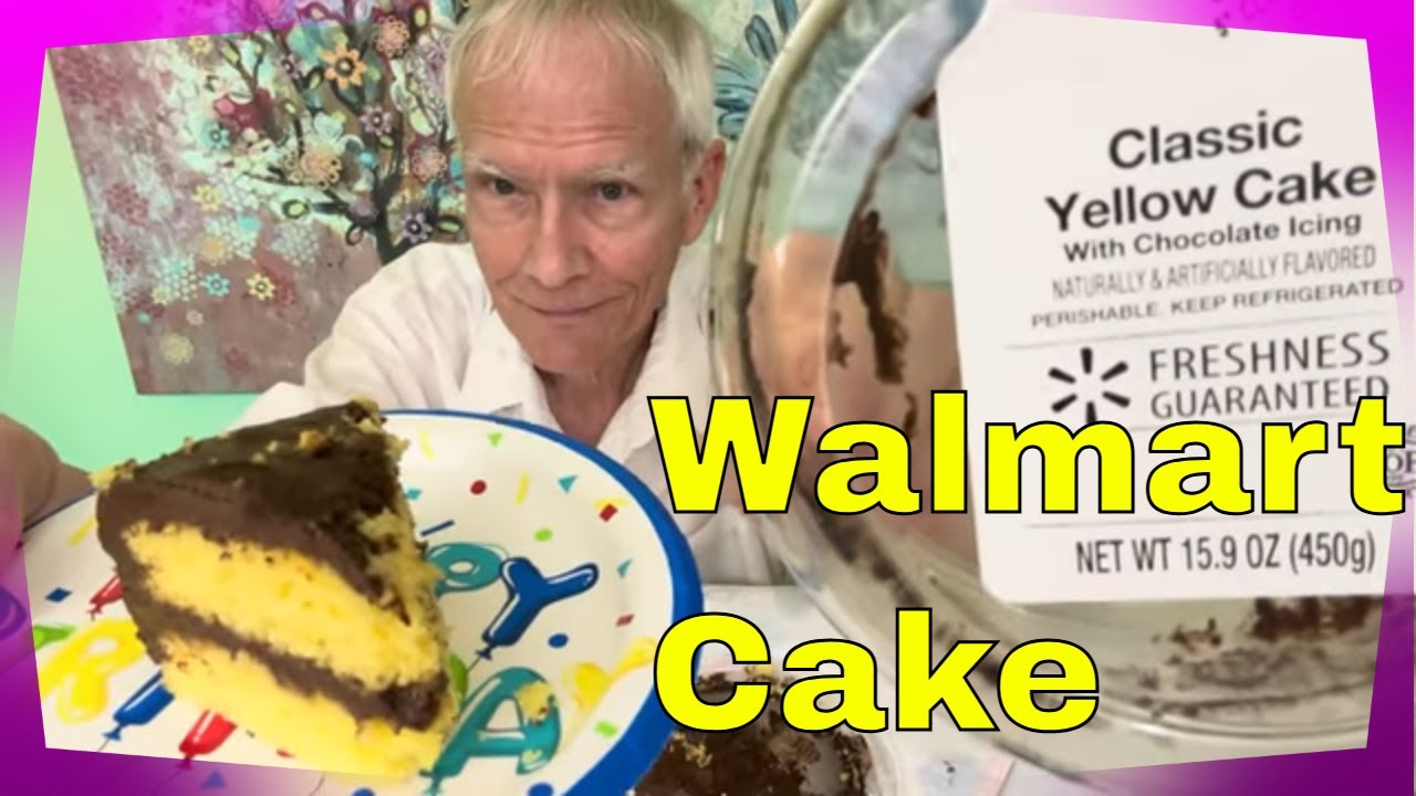 ASMR | Классический желтый торт с шоколадной глазурью от Walmart | 74-й день рождения!