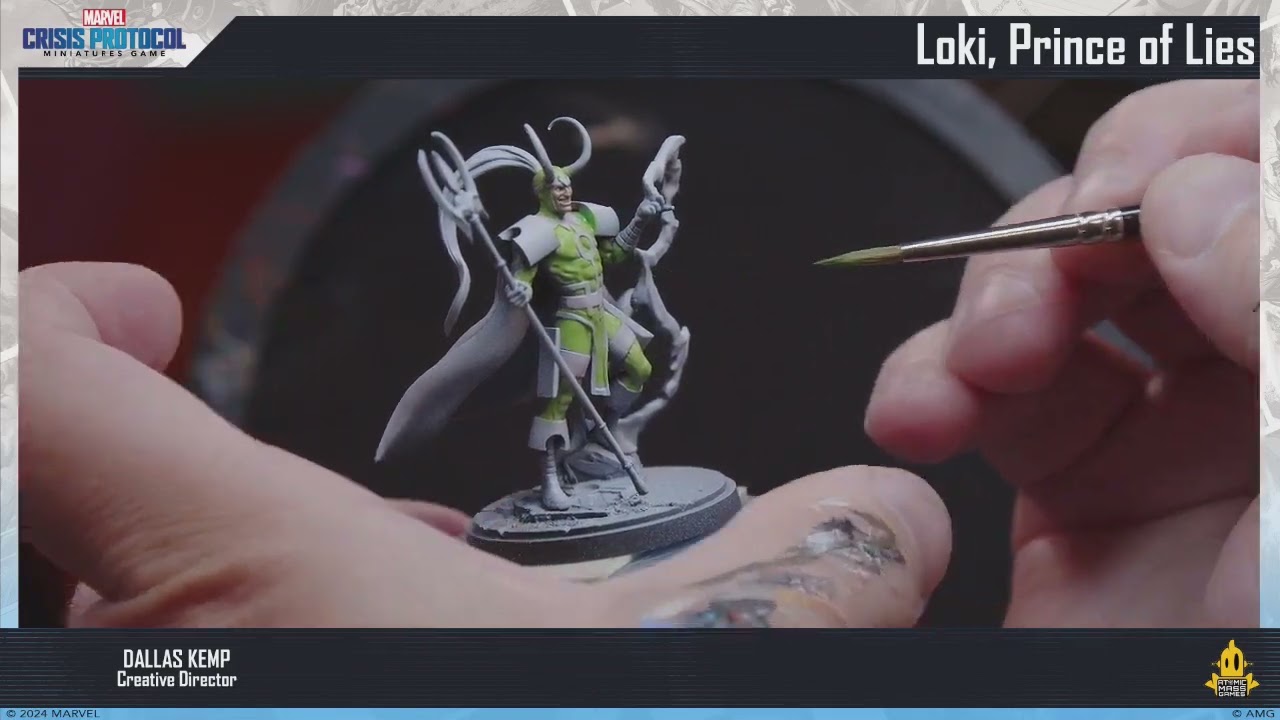Painting Loki, Prince of Lies from Marvel: Crisis Protocol