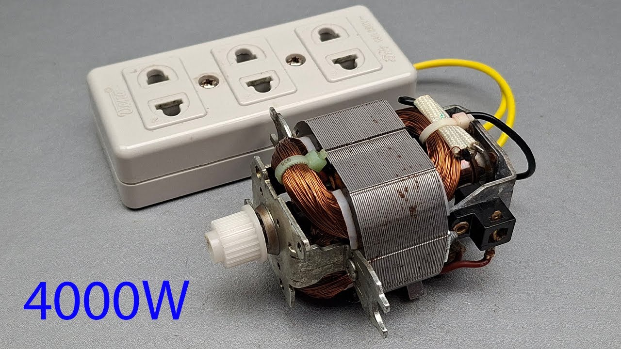 I turn roller machine motor into 220v 4000w free electricity generator for use at home