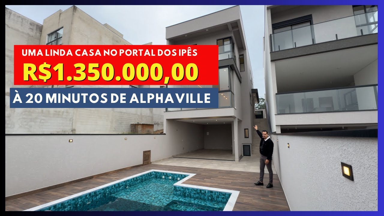 LINDA CASA DE 185M² COM PISCINA A 20 MINUTOS DE ALPHAVILLE/SP - VOCÊ VAI SE ENCANTAR