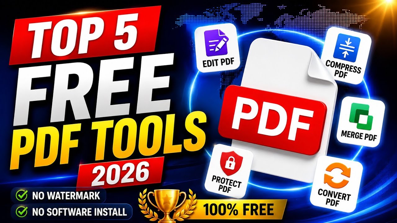 Top 5 Free PDF Tools 2026 &mdash; No Watermark, No Software Install