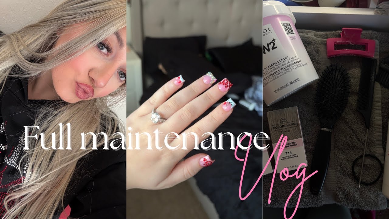 Full maintenance vlog ✨🧴🛁 hair | lashes | mani + pedi | skincare 