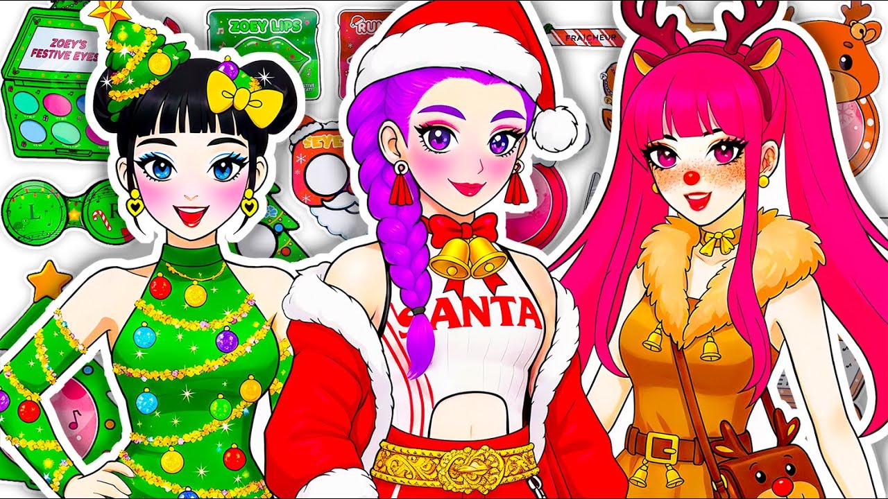 🎀Oddly Satisfying ASMR🎀KPOP DEMON HUNTERS HUNTRIX CHRISTMAS Skincare + Makeup💐Blind Bag Unboxing 4K