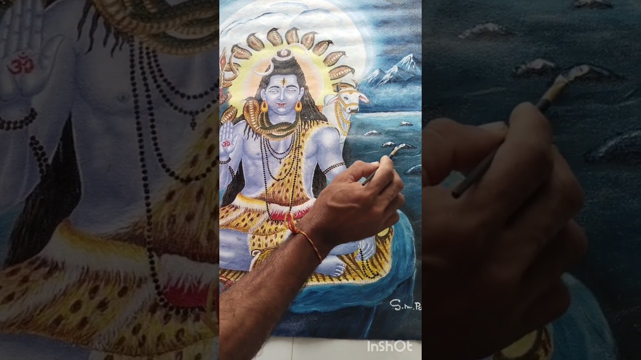 Mahadev Ki Painting | Shivji art #youtubeshorts #mahadev #longvideo #shivay 