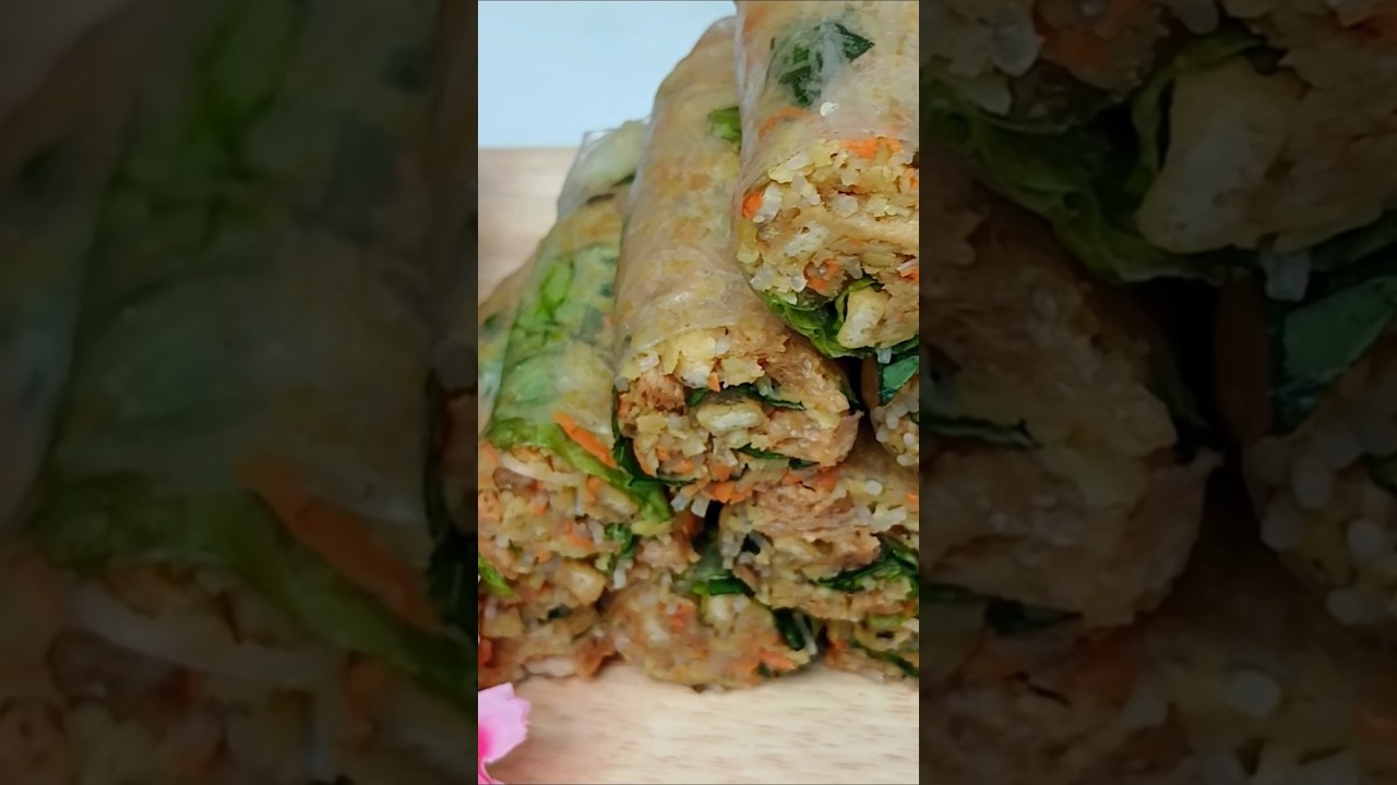 B&igrave; Cuốn Chay- Ai cũng th&iacute;ch/Vegan Pork Skin Spring Rolls.BẾP HƯƠNG DỪA #monkhaivi #monanvat