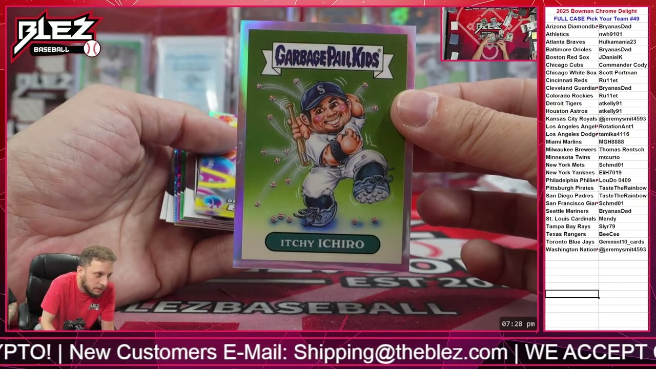 2025 Bowman Chrome Delight FULL CASE BREAK Pick Your Team #49