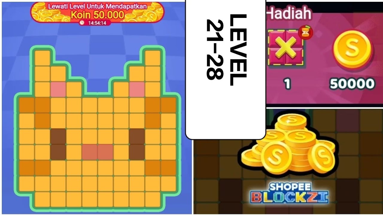 21-28 /80 shopee blockzi puzzle menang 50k koin tiap minggu