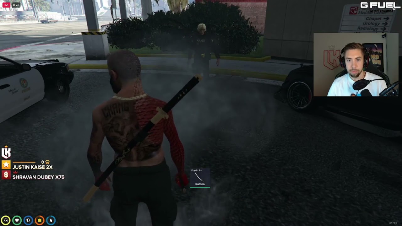 Mr.K sword fight VS Officer Roy | GTA5 RP Nopixel