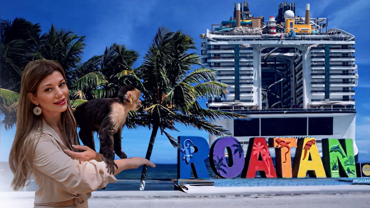 MONKEYS, BEACH AND MSC WORLD AMERICA 🐒 🏝️ | ROATAN CRUISE PORT ADVENTURE 🇭🇳 