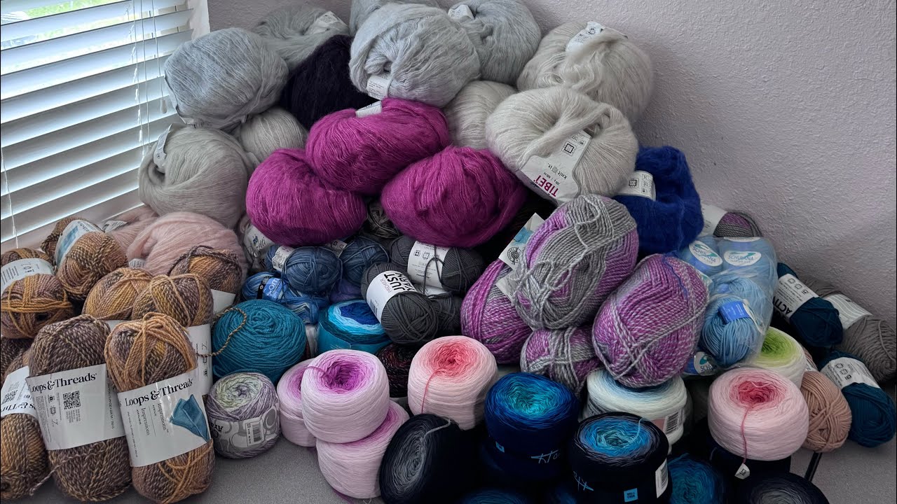 I inherited a yarn room!!!!   Yarn Haul Part 1  #yarnhaul  #yarnunboxing #happymail  #crochet