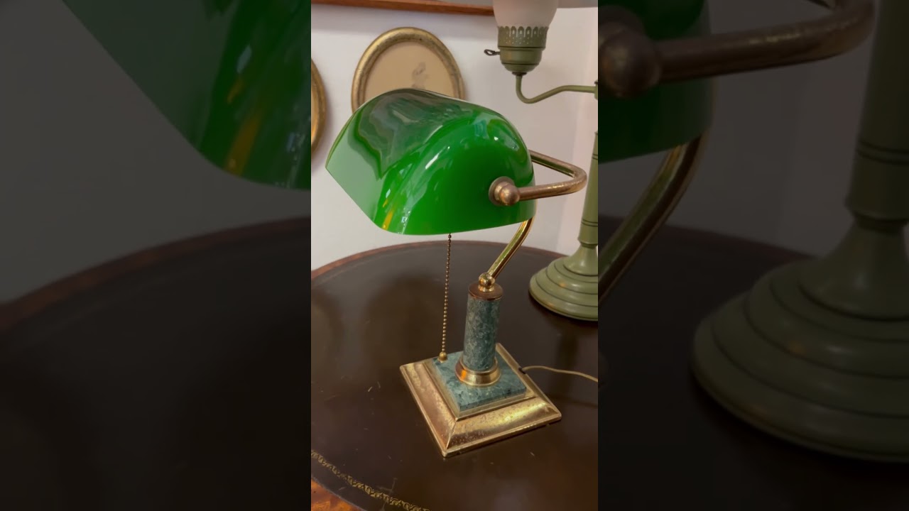 Lights On Vintage Bankers Lamp $95. #vintage #homedecor #lighting