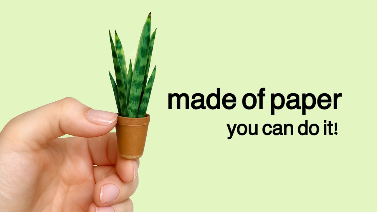 “Make a Miniature Plant with Paper! 🪴 Easy DIY Sansevieria”