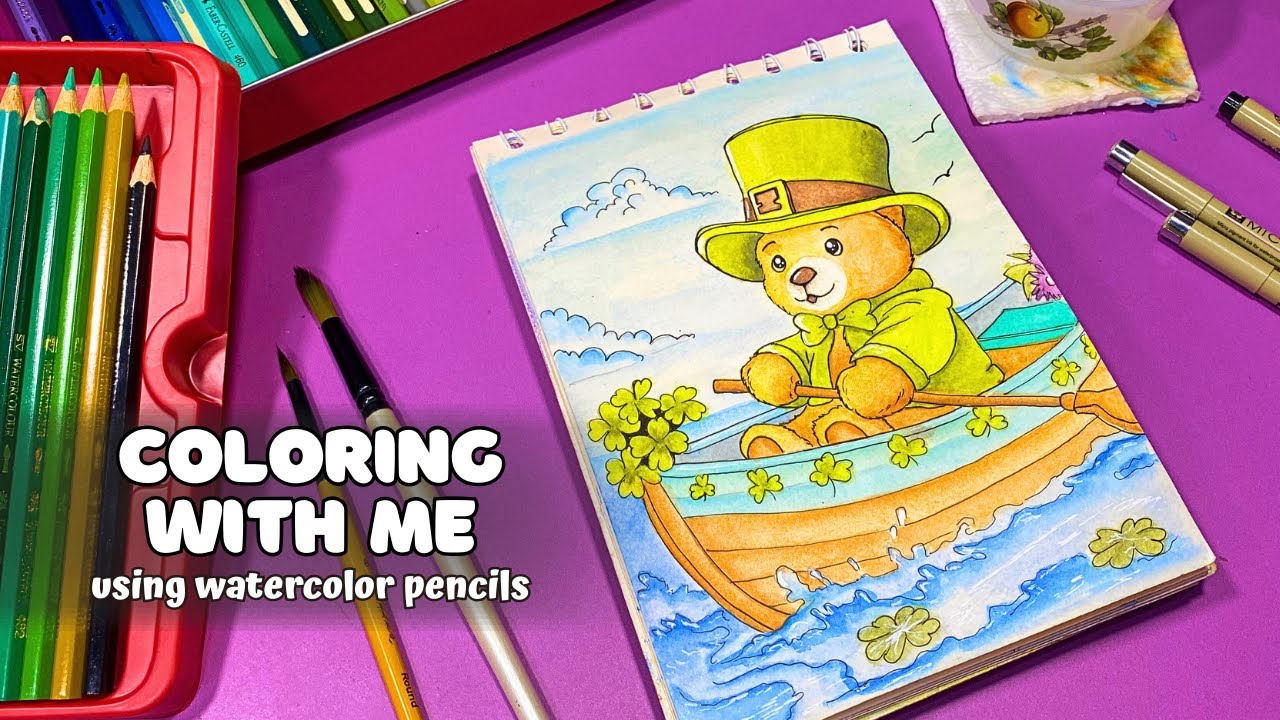 Draw cute animals and color | satisfying coloring asmr | cute teddy bear drawing using pencil colors
