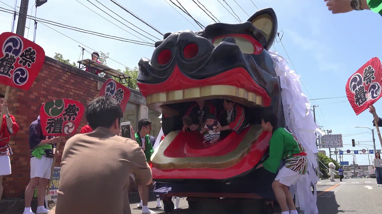 大獅子  松の獅子パックン集めました♪ 　Singa besar　 酒田まつり2019　本祭り
