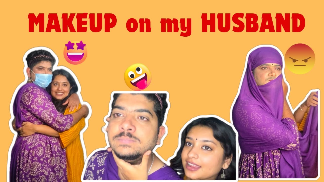 MAKEUP on my HUSBAND | Makeup on Husband | Kannada Vlog | Prank on Husband