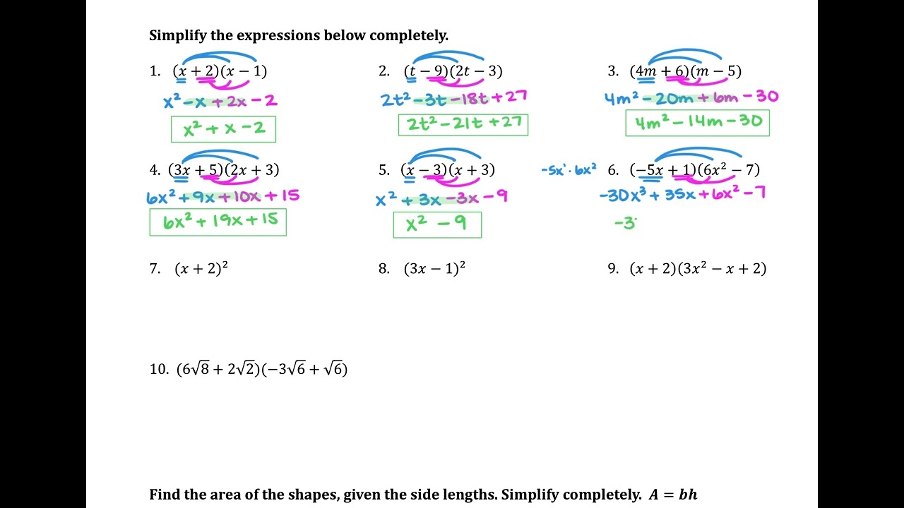 Honors Notes 6 4 Video   Multiplying Polynomials