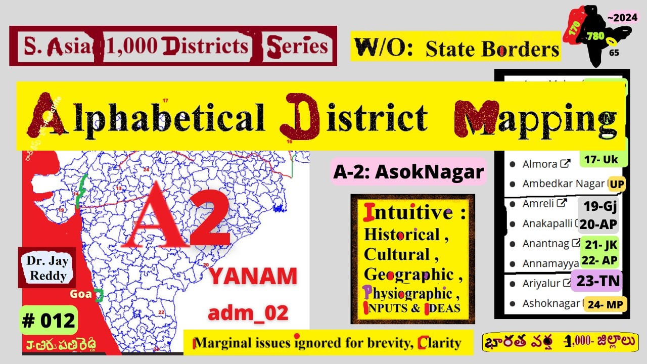 S.Asia-1000 Districts: #012: 02-part A2 : Alphabetical  District Mapping- ends-AshokNagar, MP: Reddy