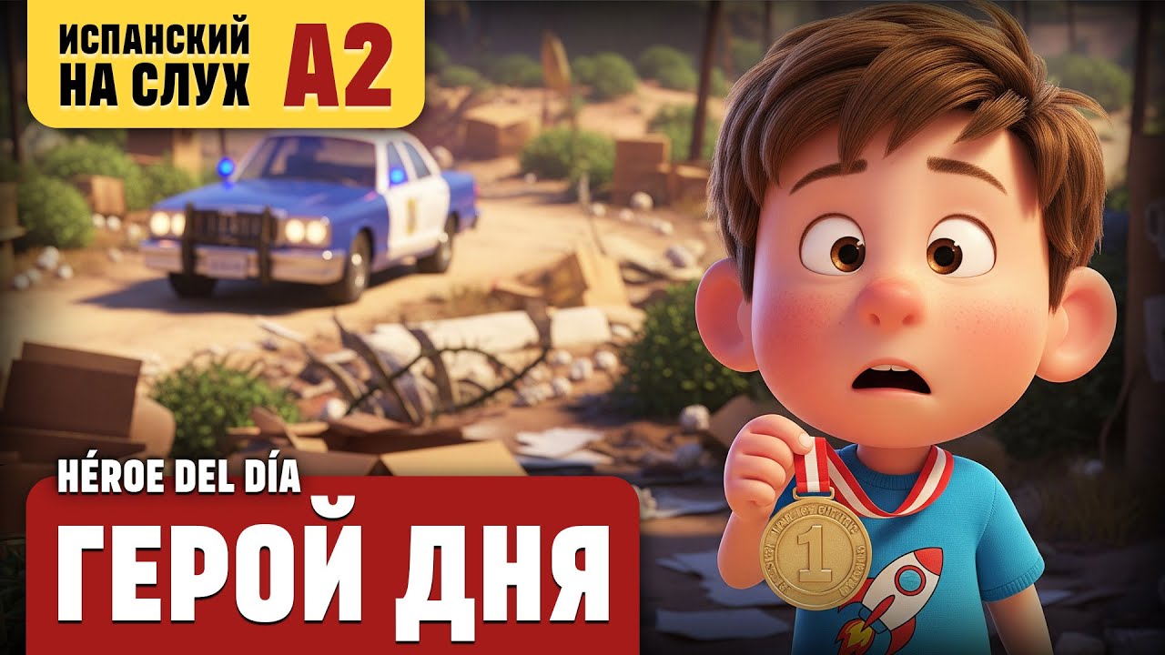 Герой дня. Весёлый рассказ (уровень А2). Испанский на слух.
