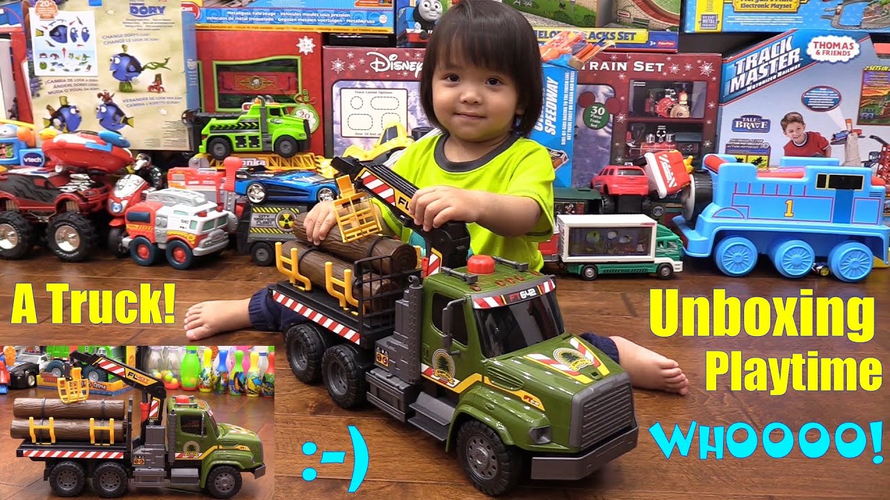 Children's Toy Channel: Fastlane's Timberlog Toy Truck Unboxing and Playtime w/ Marxlen