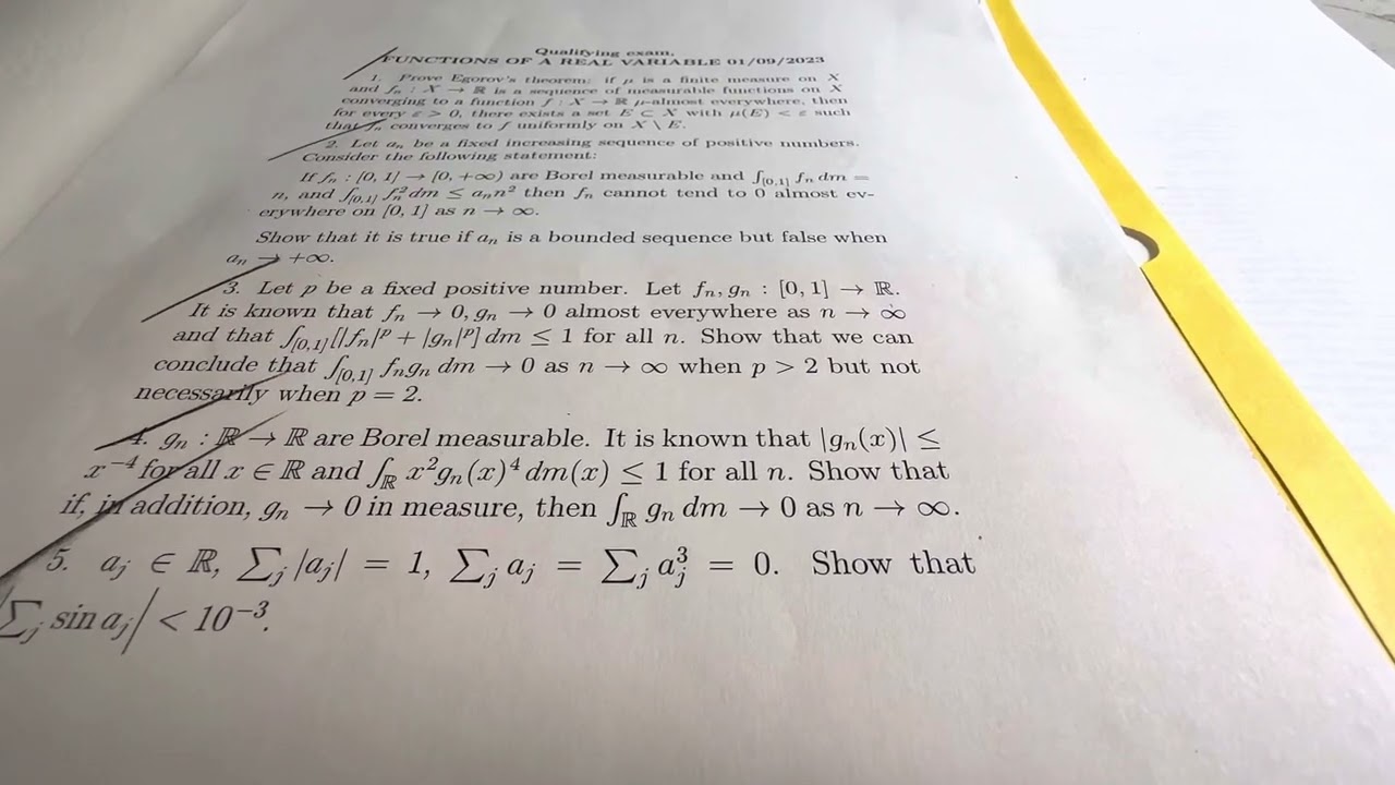 A look at a Real Analysis PhD Qualifying Exam&hellip; please send help!!!