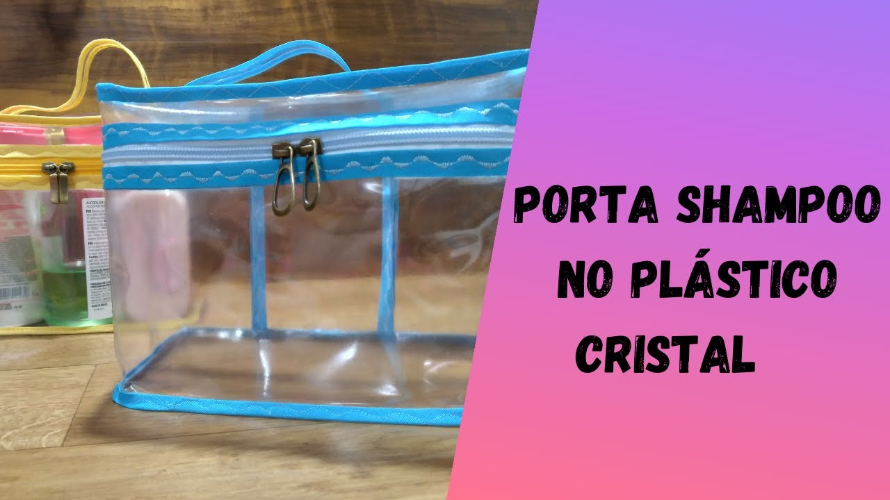 Como fazer uma Frasqueira Porta Shampoo / DIY usando plástico cristal na máquina doméstica