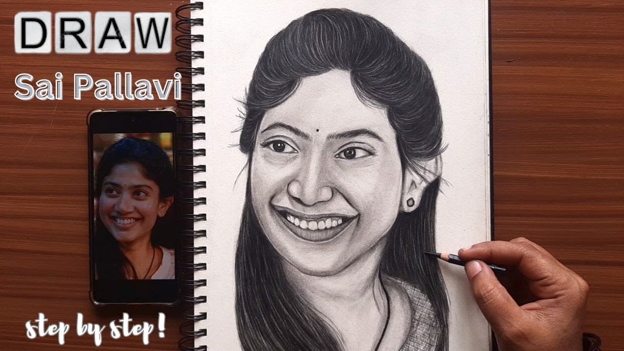 How to Draw Actress Sai Pallavi Step by Step! #southindianactress #portrait