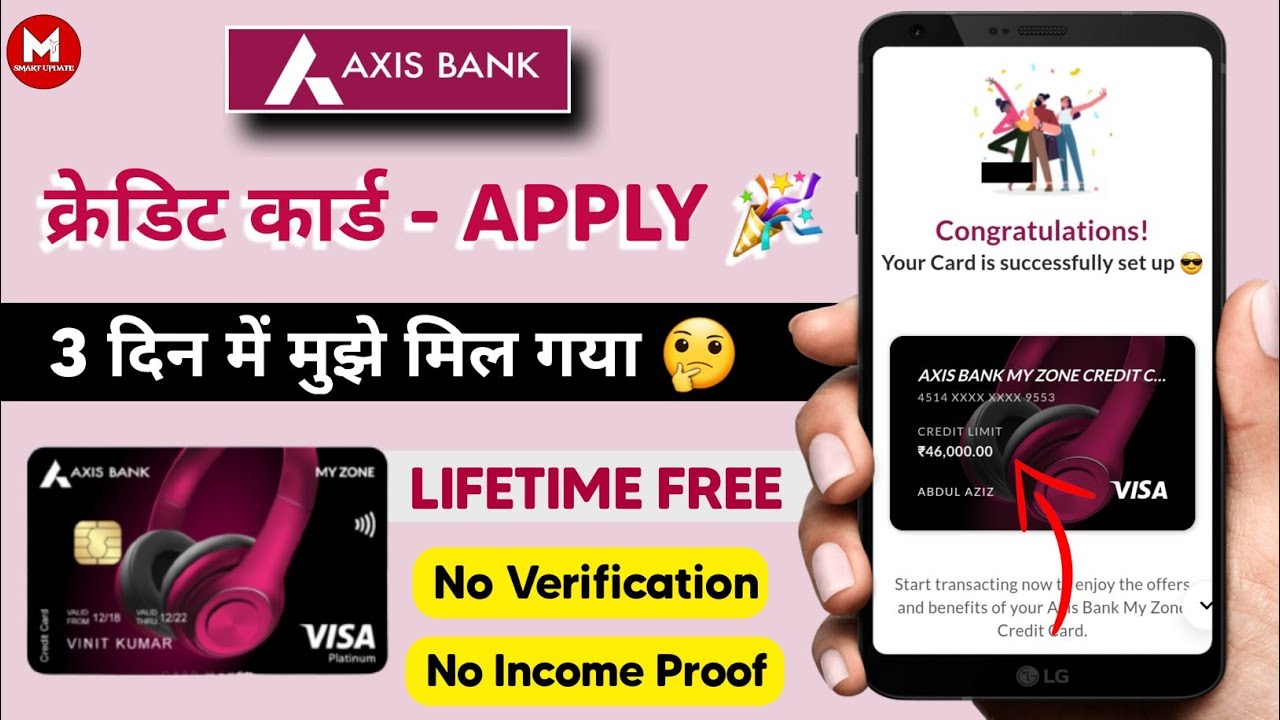 Axis Bank My Zone Credit Card Apply 🎉| Lifetime Free Credit Card | Without Income Proof 🔥🔥