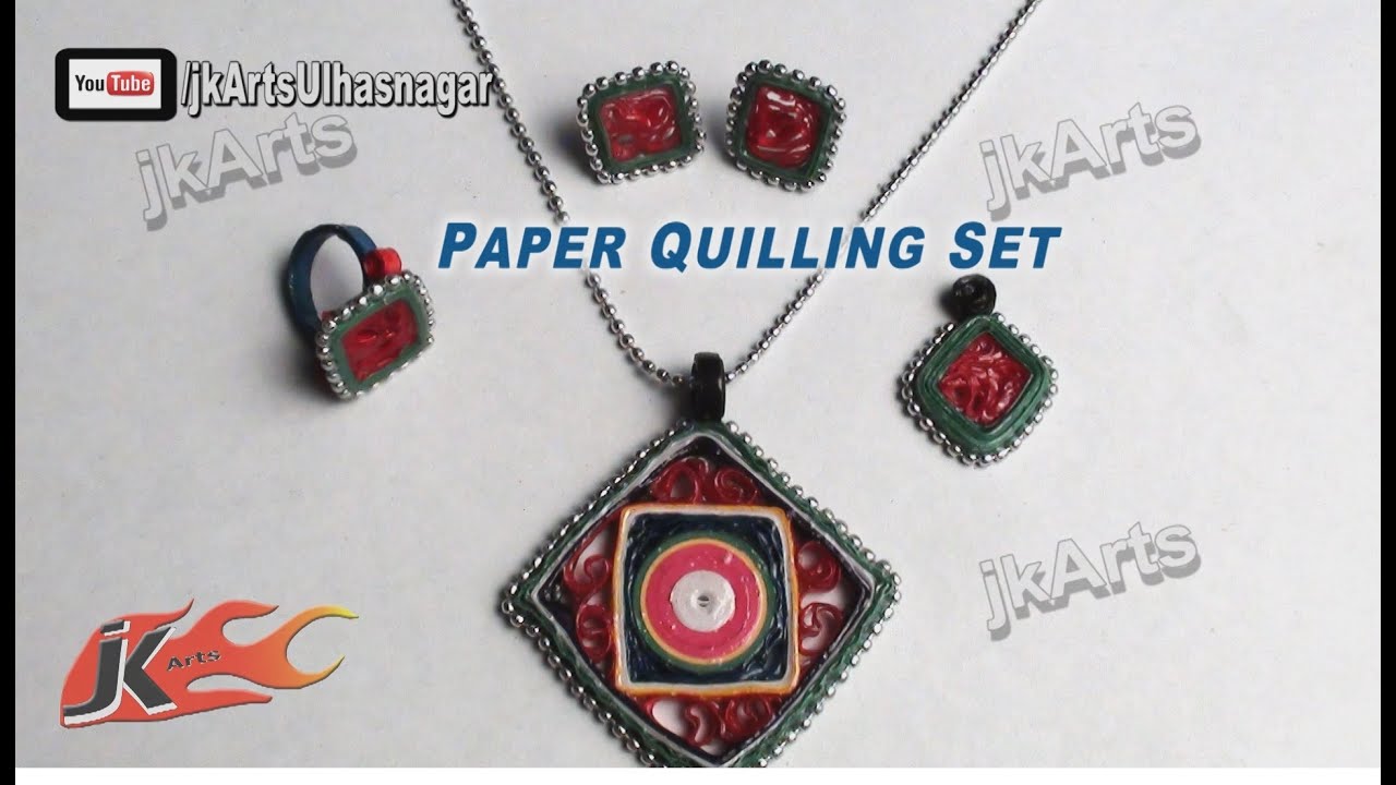 DIY Paper Quilling Jewelry Set |  How to make | JK Arts 382