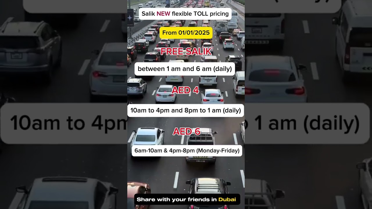 New Flexible Toll in Dubai #salik #toll #dubai #new #newtear #2025 #free