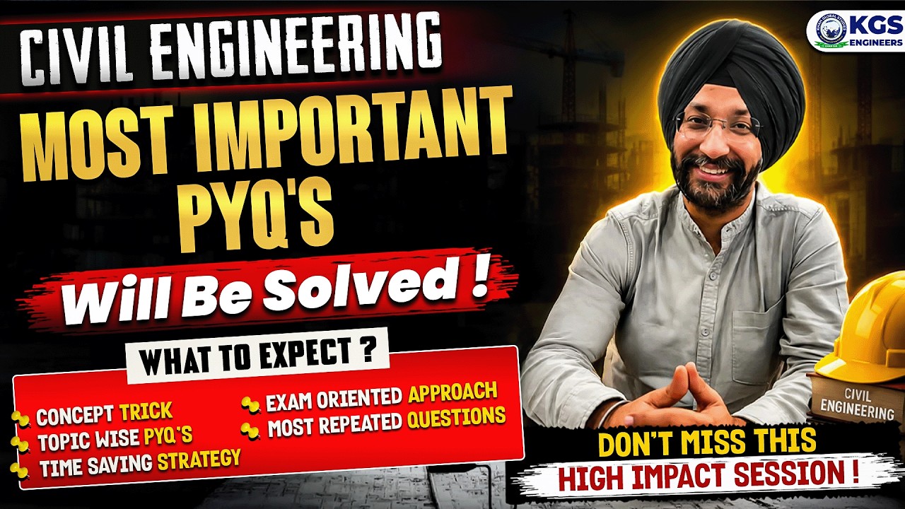 🔥 Civil Engineering Master PYQ Class | Fast Revision + Smart Tricks | By Chadha Sir | KGS Engineers