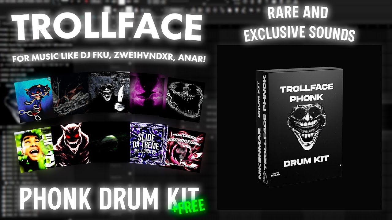 [FREE] TROLLFACE PHONK DRUM KIT VOL.1 | 280+ THEMATIC SOUNDS!